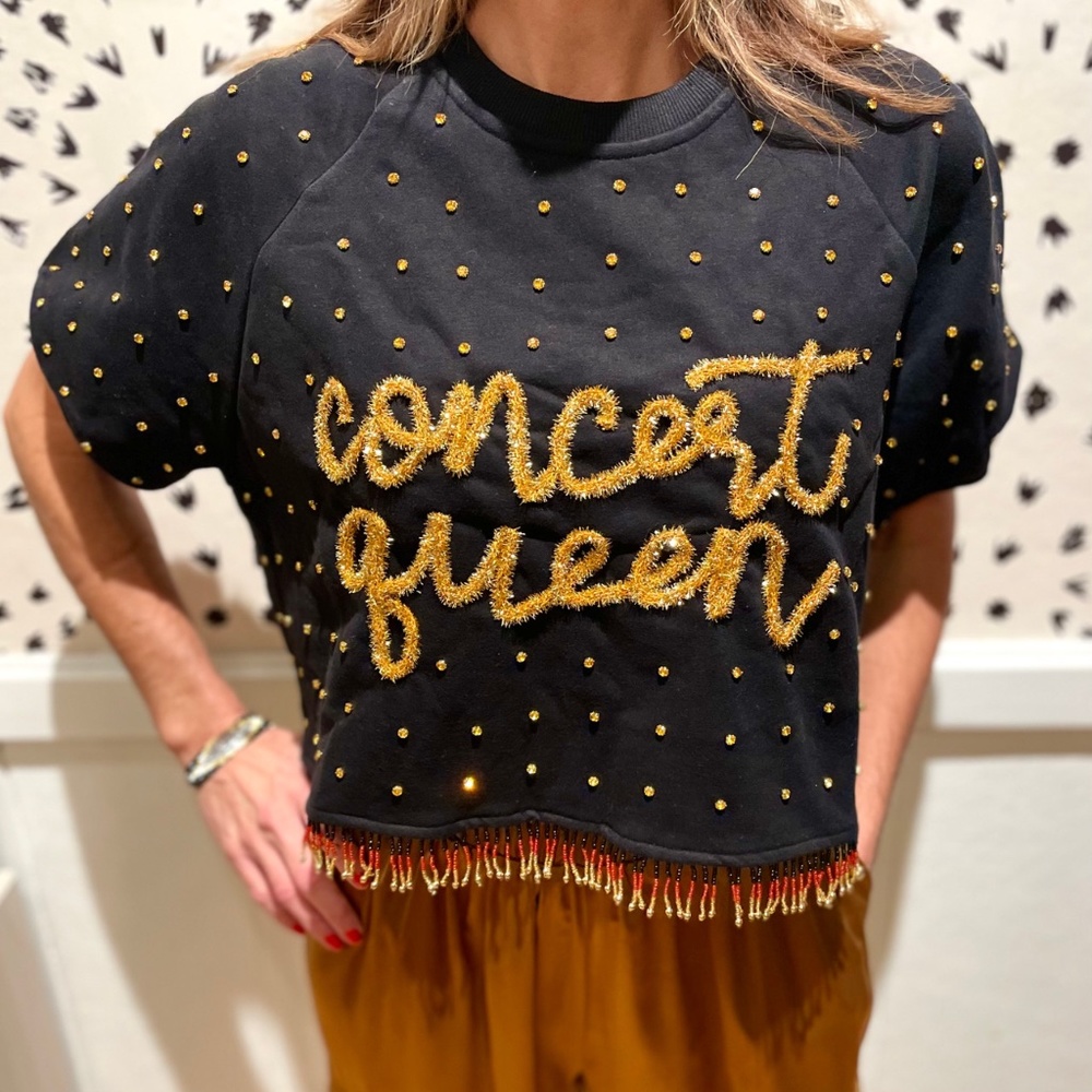 Queen of Sparkles Concert Queen Crop Tee NWT